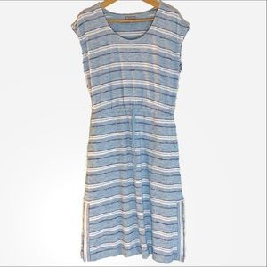Talbots blue striped knit midi dress